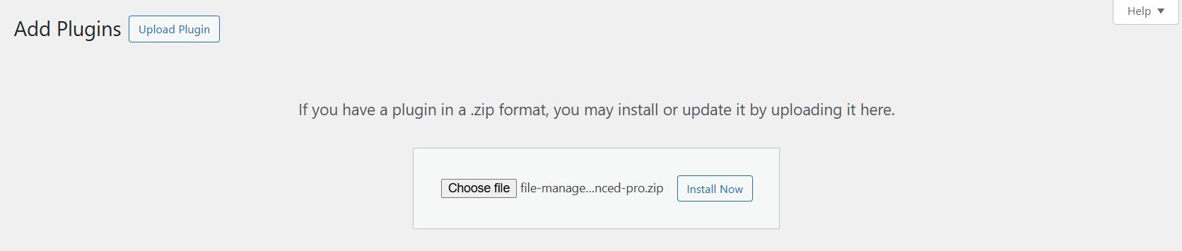 clicking upload plugin